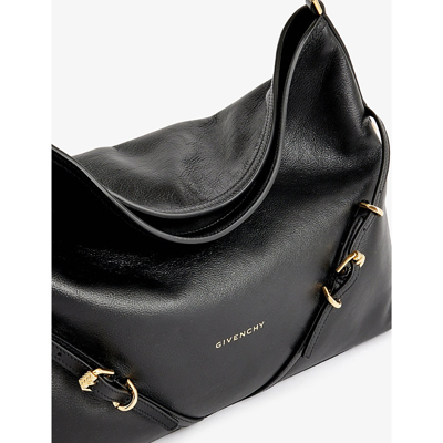 Shop Givenchy Voyou Leather Shoulder Bag In Black