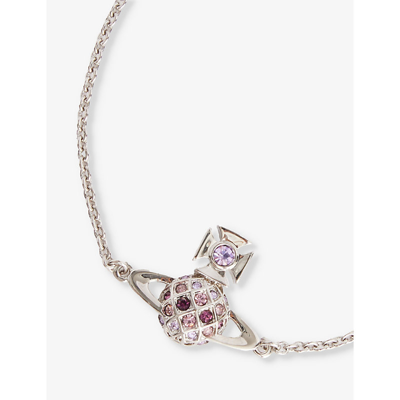 Shop Vivienne Westwood Jewellery Womens Platinum/violet,ameth Willa Bas Relief Silver-tone Brass And Crys