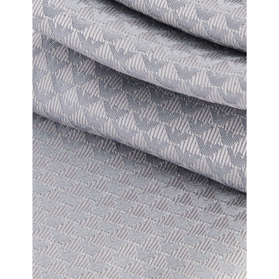 Shop Emporio Armani Men's Argento Logo-pattern Wide-blade Silk Tie