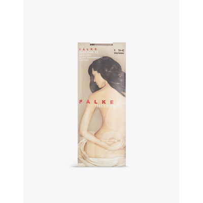Falke Womens 5188 Espresso Shelina 12 Transparent Stretch-woven Blend Ankle Socks In 5188 Espresso