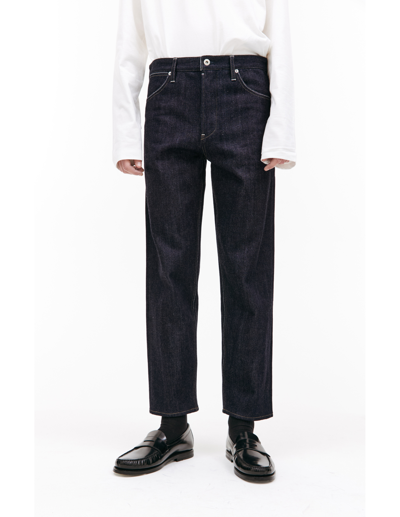 Shop Jil Sander Navy Blue Straight Jeans