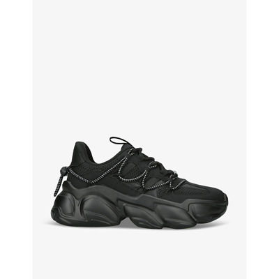 Shop Steve Madden Stormz Chunky-sole Woven Low-top Trainers In Black
