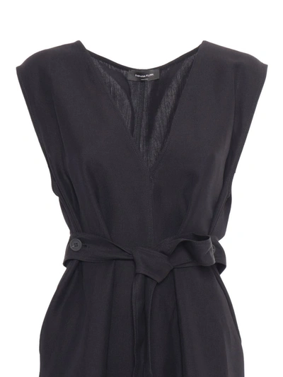 Fabiana Filippi Relaxed Black Midi Dress With Gathered Waist In Black