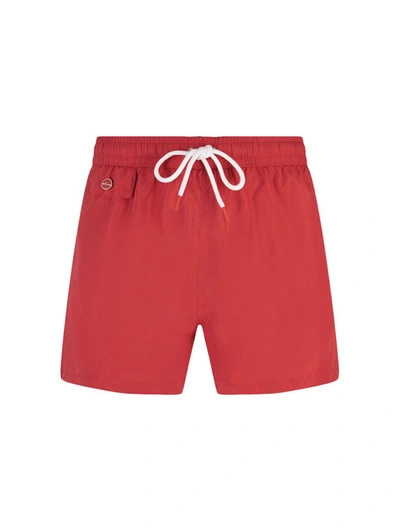 Shop Kiton Swim Shorts Swimwear In Red