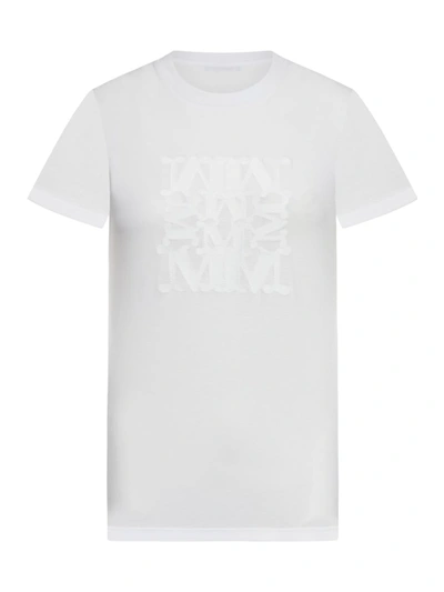 Max Mara Logo-embroidered Cotton T-shirt In White