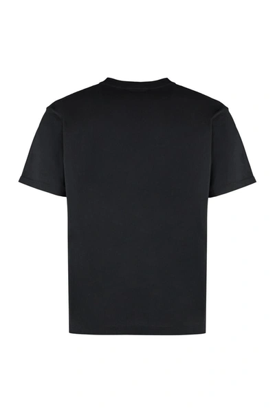 Shop Stone Island Cotton Crew-neck T-shirt In Black