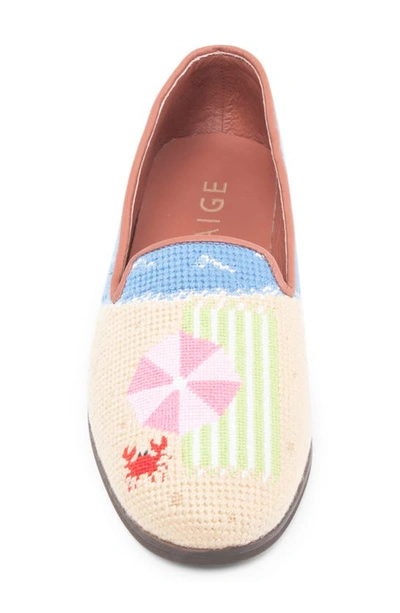 Bypaige Needlepoint Beach Flat In Navy Sand