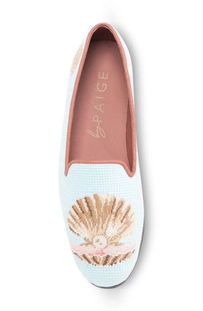 Shop Bypaige Needlepoint Clam Flat In Light Blue