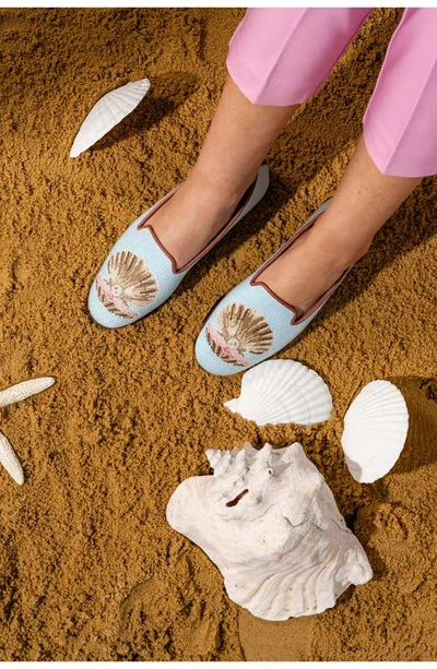 Bypaige Needlepoint Clam Flat In Light Blue