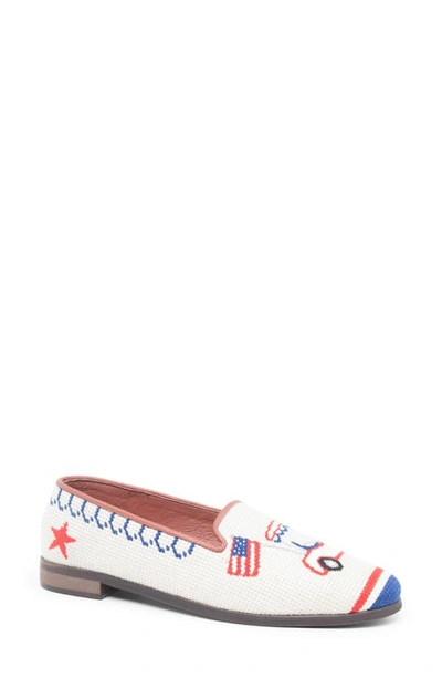 Shop Bypaige Needlepoint Flat In Red White Blue