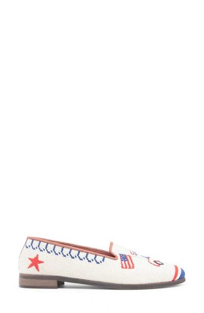 Bypaige Needlepoint Flat In Red White Blue