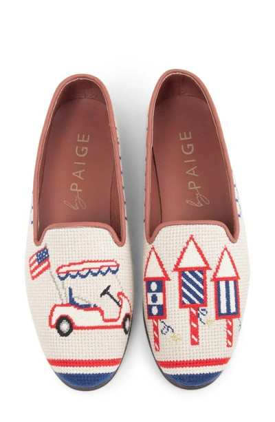 Shop Bypaige Needlepoint Flat In Red White Blue