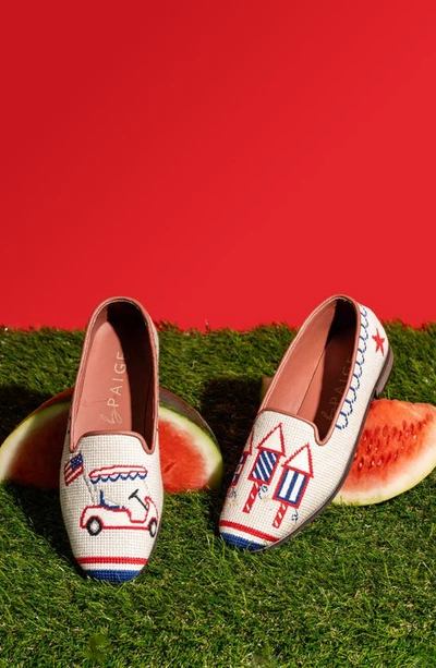 Bypaige Needlepoint Flat In Red White Blue
