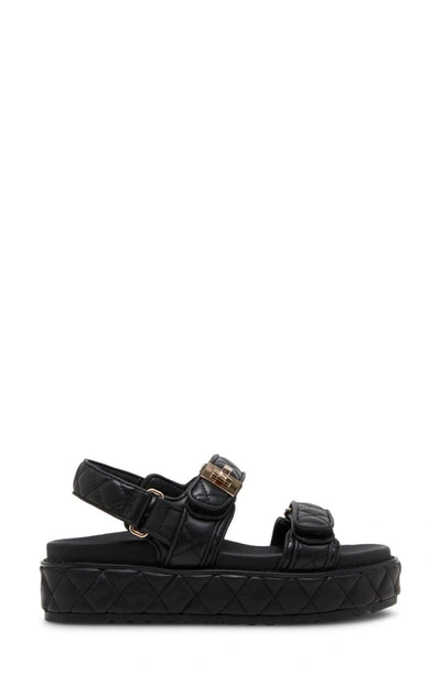 Steve Madden Bigmona Raffia Slingback Platform Sandal In Quilted