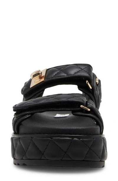 Steve Madden Bigmona Raffia Slingback Platform Sandal In Quilted