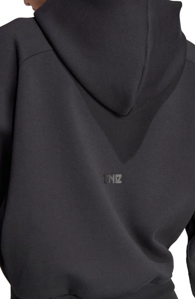 Shop Adidas Originals Z.n.e. Zip-up Hoodie In Black