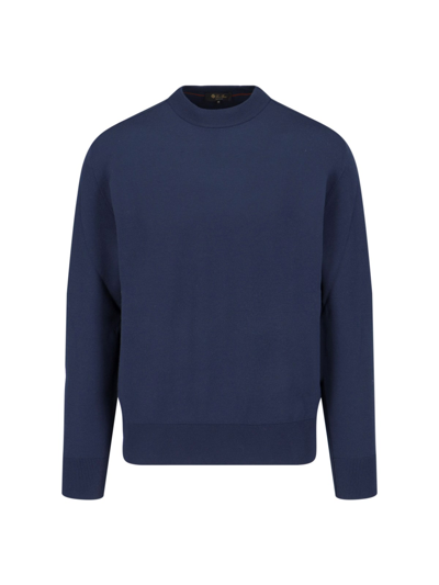 Shop Loro Piana Crewneck Sweater In Blue