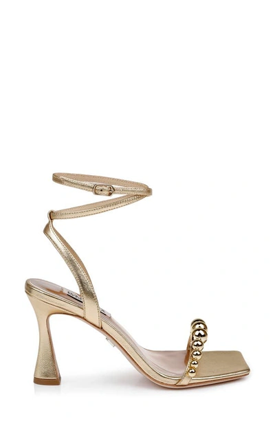 Shop Badgley Mischka Cailey Ankle Strap Metallic Sandal In Gold