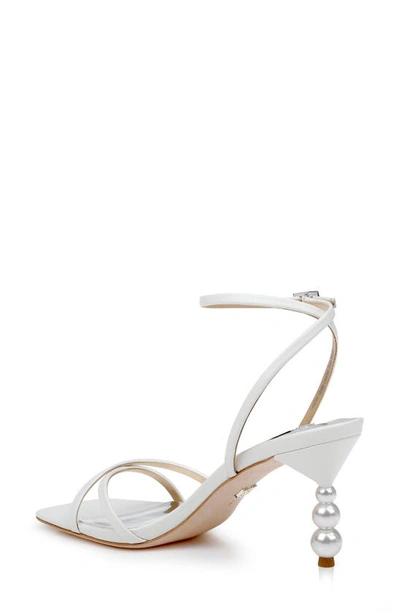 Shop Badgley Mischka Collection Callie Ankle Strap Sandal In Soft White