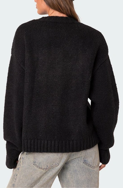 Shop Edikted Usa Oversize Chunky Sweater In Black