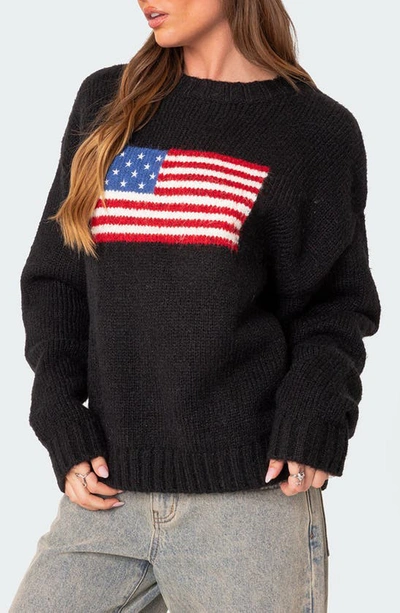 Shop Edikted Usa Oversize Chunky Sweater In Black