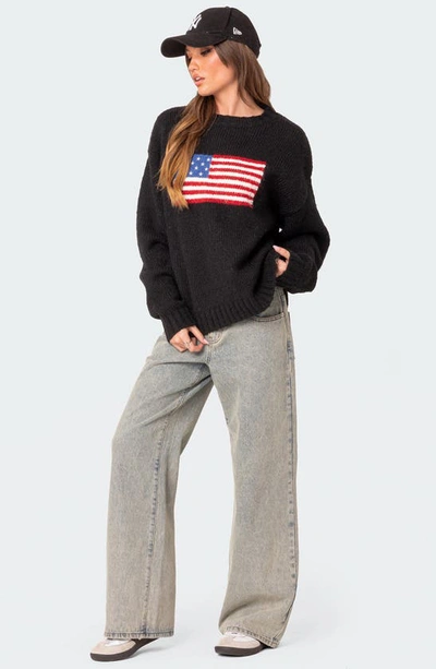 Shop Edikted Usa Oversize Chunky Sweater In Black