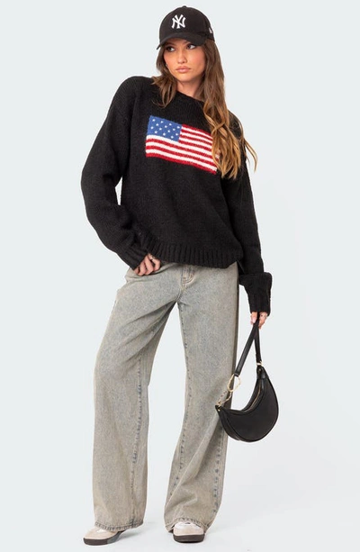 Shop Edikted Usa Oversize Chunky Sweater In Black