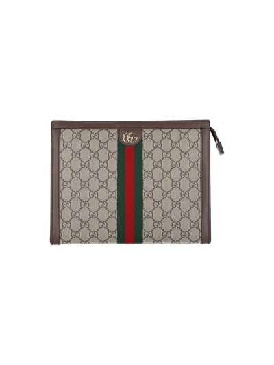 Shop Gucci 'ophidia' Pouch In Brown