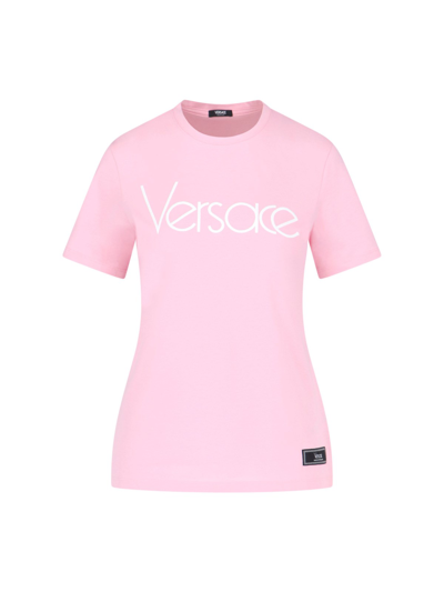 Shop Versace "1978 Re-edition" Logo T-shirt In Pink