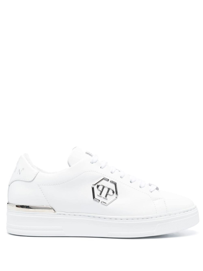 Shop Philipp Plein Sneakers Logo In White