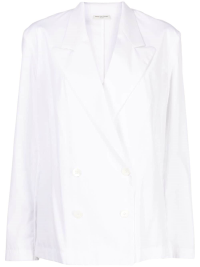 Shop Dries Van Noten Shirt Blazer In White