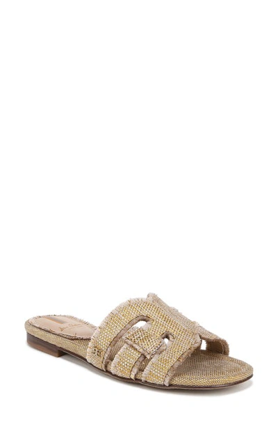 Shop Sam Edelman Bay Fray Slide Sandal In Gold Quartz