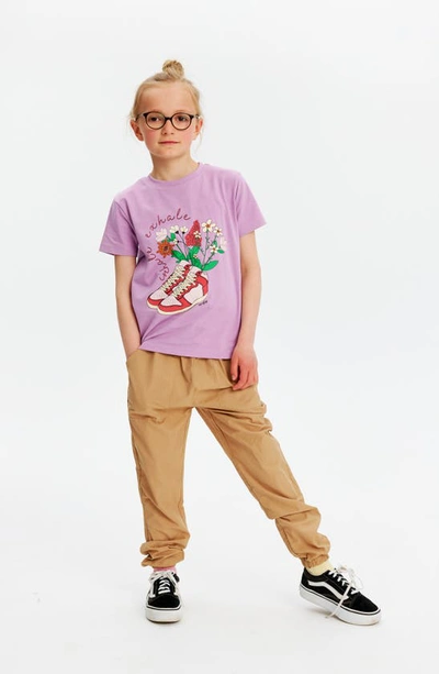 Shop The New Kids' Jessica Organic Cotton Graphic T-shirt In Light Purple