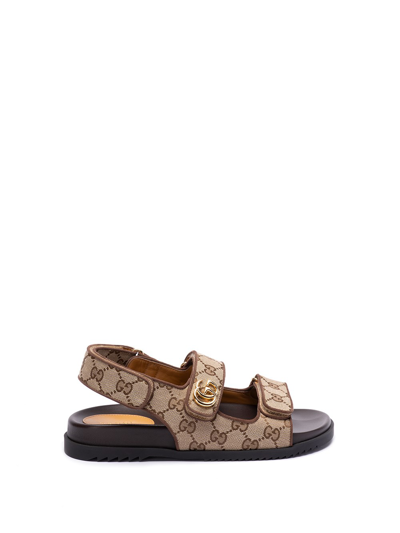 Shop Gucci `moritz` Sandals In Brown