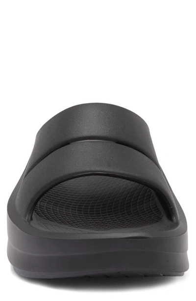Oofos Oomega Ooahh Slide Sandal In Black