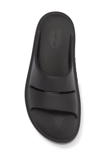 Shop Oofos Oomega Ooahh Slide Sandal In Black