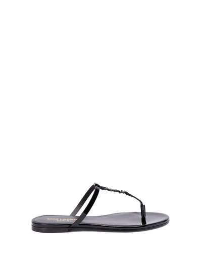Shop Saint Laurent `cassandra` Sandals In Black  