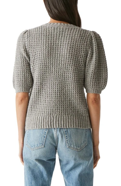 Shop Michael Stars Gemma Waffle Stitch Sweater In Heather Grey