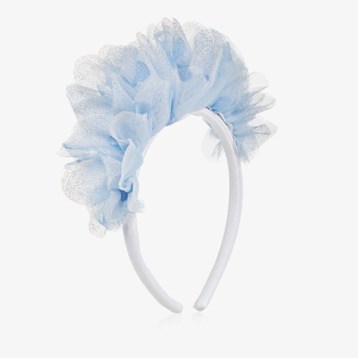 Shop Balloon Chic Girls Blue Glitter Tulle Hairband