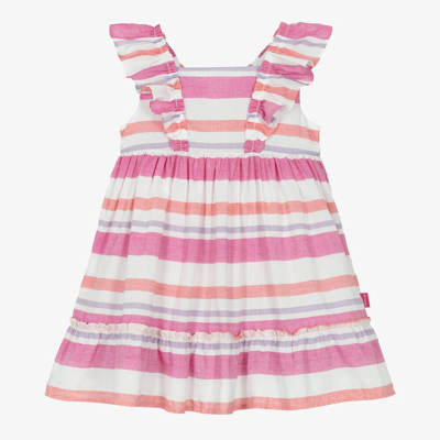 Shop Tutto Piccolo Girls Pink Stripe Cotton Dress