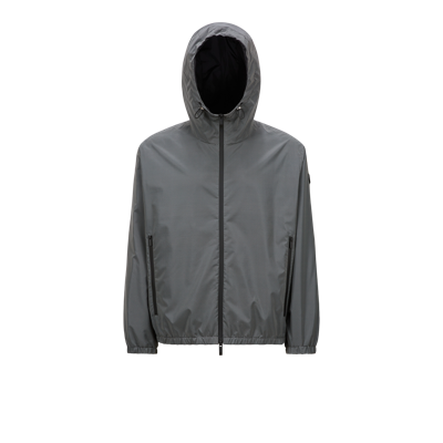 Shop Moncler Collection Sautron Hooded Jacket, Gray, Size: 4