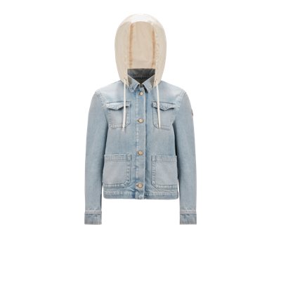 Shop Moncler Collection Melissa Denim Jacket, Blue, Size: 3