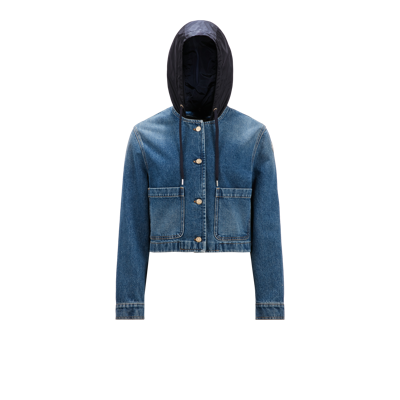 Shop Moncler Collection Veste En Jean Lampusa In Blue