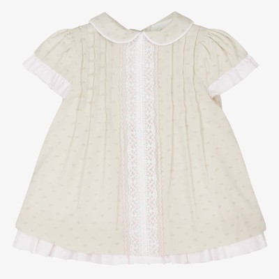 Shop Miranda Baby Girls Beige Cotton Dress