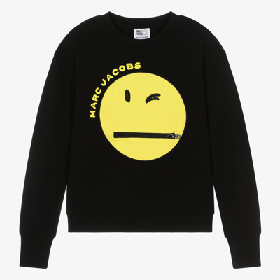 Shop Marc Jacobs Teen Boys Black Smiley Face Sweatshirt
