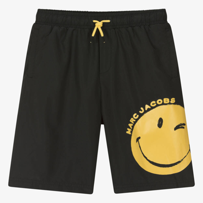 Shop Marc Jacobs Teen Boys Black Smiley Face Swim Shorts
