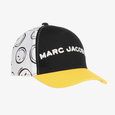 Shop Marc Jacobs Black & White Cotton Smiley Faces Cap