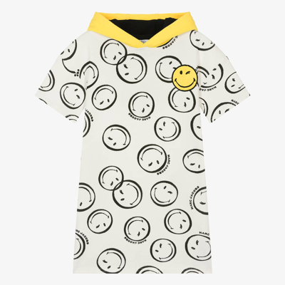 Shop Marc Jacobs Teen Girls Ivory Hooded Smiley Face Dress