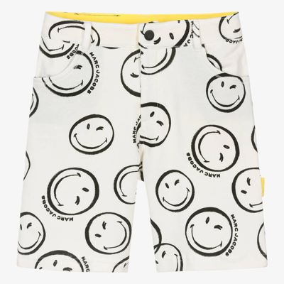 Shop Marc Jacobs Teen Boys Ivory Smiley Face Shorts