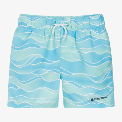 Shop Mitty James Boys Blue Wave Swim Shorts